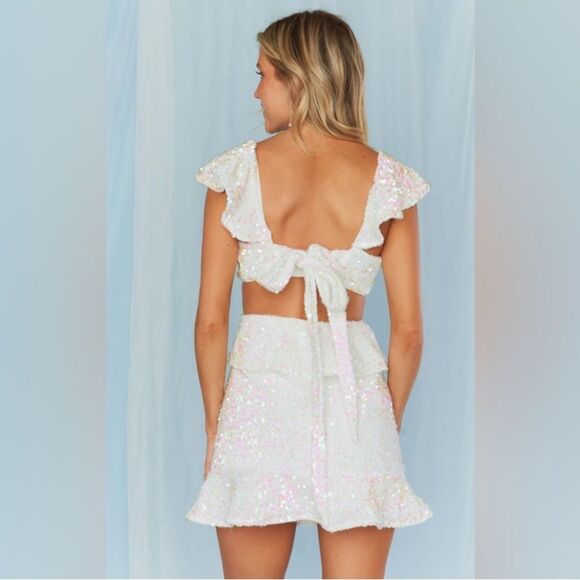 NWOT Show Me Your MuMu | Zoey Iridescent Sequin Mini Dress size Medium-D5 - Picture 4 of 7